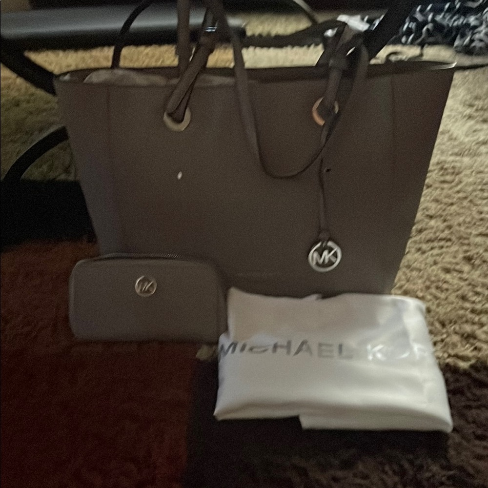 Michael Kors Gray Saffiano Leather Tote